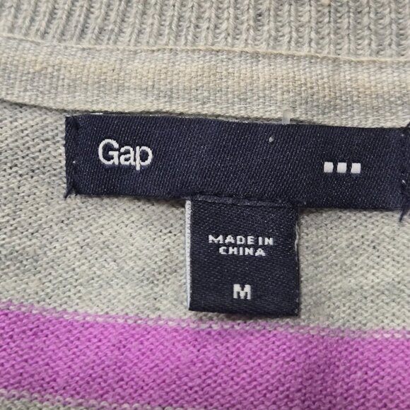 GAP Women's 100% Cotton Multi-Strip V-Neckline Long Sleeves Cardigan - Medium - Picture 13 of 14